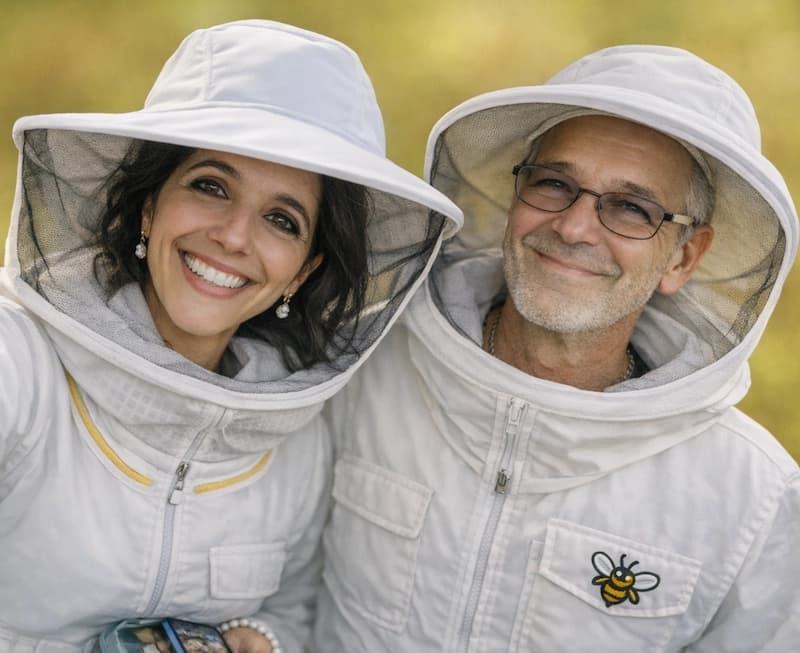 Charles in his beekeeper suit on a callout